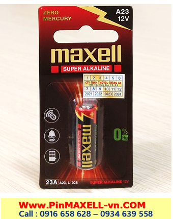 Maxell A23, Pin L1028, Pin 12v _Pin Remote điều khiển Maxell 23A A23 23AE/ L1028 chính hãng (Vỉ 1 viên)